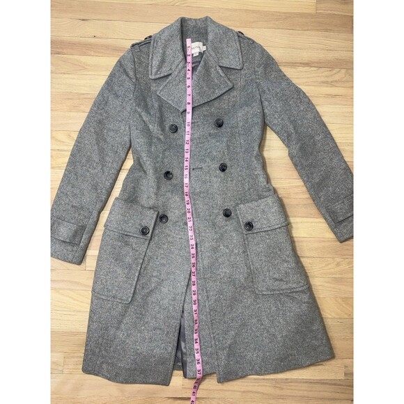 Reiss Wool Cashmere Blend Gray Double Breasted Classic Coat Short Women XS - Picture 6 of 12